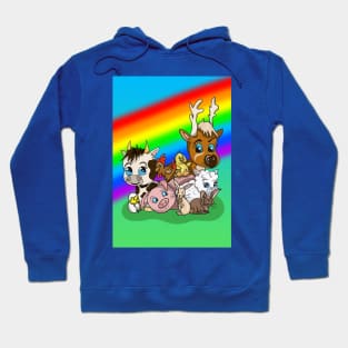 Farm Animals with a Rainbow of Hope Hoodie